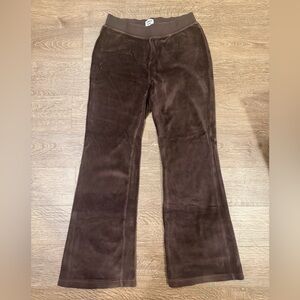 Sunday Best Aritzia brown velour flared pants